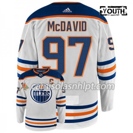 Camisola Edmonton Oilers Connor McDavid 97 Adidas Branco Authentic - Criança